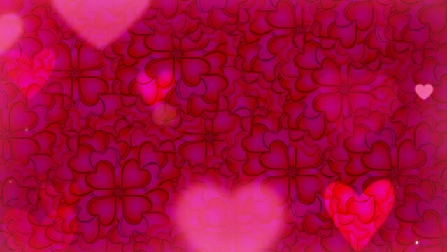 a romantic red holiday love hearts pink heart wedding event sweet romance birthday valentine shape blur bokeh video mother motion looping loop seamless February anniversary day party happy backdrop