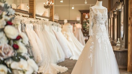 Christian bridal boutique with modest gowns and sacred atmosphere