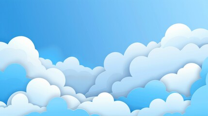 Illustration clouds and the sky landscape background in cartoon style. AI generated image