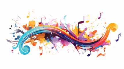 Photo sur Plexiglas Papillons en grunge A musical note exploding into a symphony of colors.