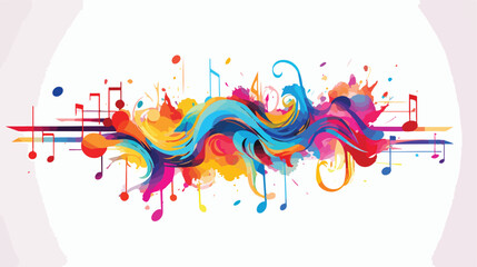 A musical note exploding into a symphony of colors.