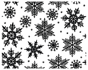 Hand drawn vector snowflakes vector illustration