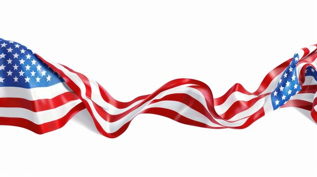 United State Of America Wavy Flag Background, Wavy Flag of the United States over white background