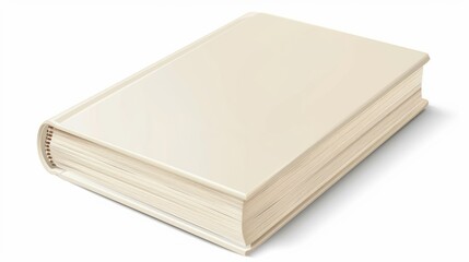 Close up a blank book cover isolated white background. AI generated image