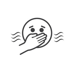 illustration of pungent smell, smell icon, vector art.