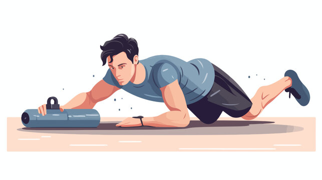 A person doing push-ups at home with a workout