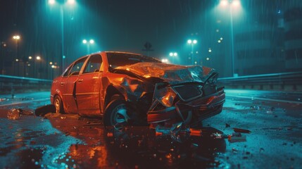 Car accident - obrazy, fototapety, plakaty