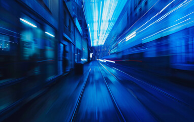 Subway tunnel with Motion blur of a city from inside, great for your design