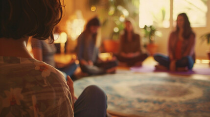 At a cozy yoga studio students gather in a circle to practice guided meditation. The instructors soothing voice leads them through a visualization exercise helping them release