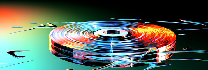 Abstract CD Illustration: A Modern Visualization of Music and Physical Media