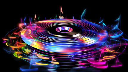 Abstract CD Illustration: A Modern Visualization of Music and Physical Media