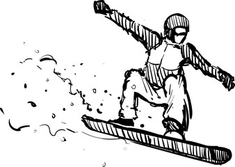 illustration of a snowboarder