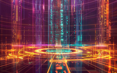 Technology, set of data in the center of the image, information, smart object, technical electronic background