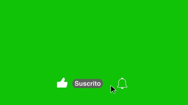 Spanish YouTube suscrito animation on green screen