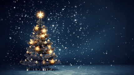 Technology sense Christmas tree, New Year and Christmas background material