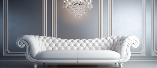 Luxurious white sofa on a modern background - image