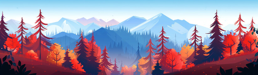 Fall in the Mountains Website Header, Website Banner.