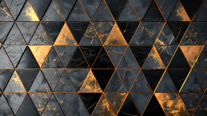 Scandinavian Elegance: Gold Flake Frame with Triangular Pattern