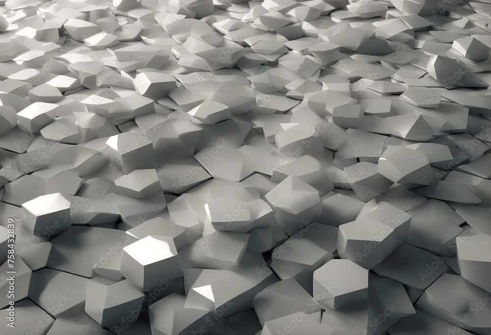 Poster white polygons and free space abstract 3d render background stock photo