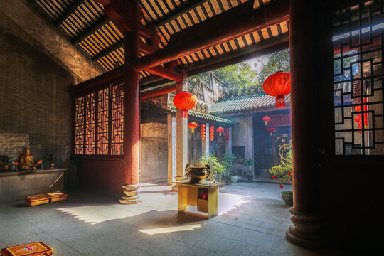 Lubao village, Sanshui district, Foshan city, Guangdong Province, China. Yuzhen Palace, part of Xujiang Ancestral Temple (1268).  It was announced as a key cultural relic protection unit.