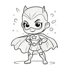 Illustrazione del fumetto del ragazzo del supereroe su sfondo trasparente