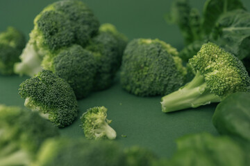 Macro background of broccoli, copy space