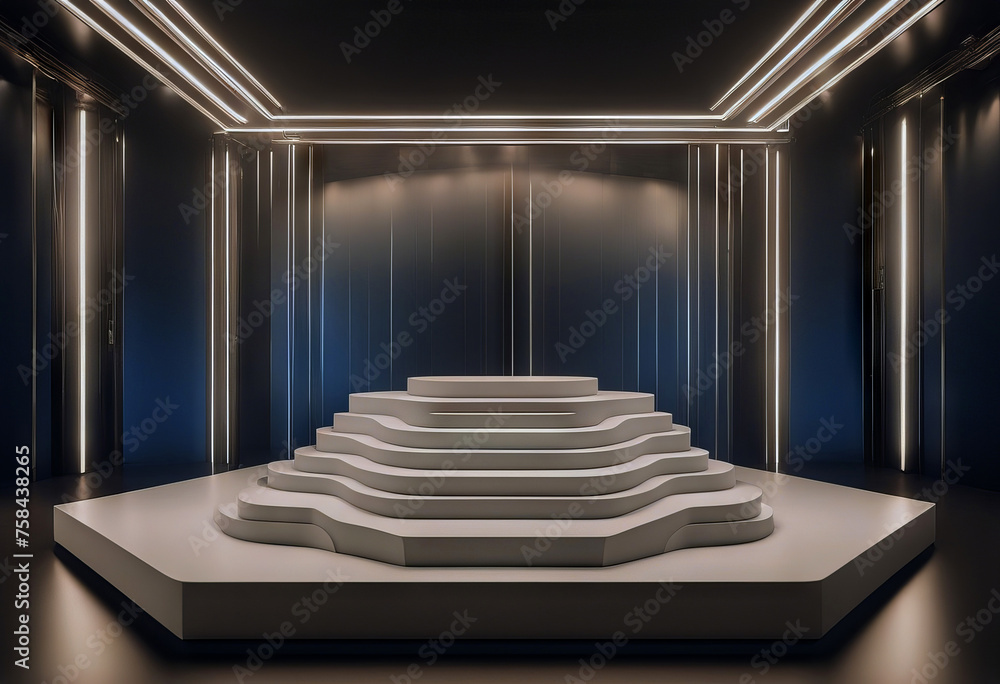 Poster 3d rendering 3d product display platform stock photo