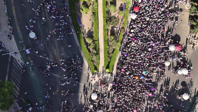 International Women's Day Rally on Paseo de la Reforma, CDMX