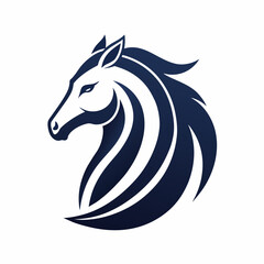 Minimalistic Style Stylized Horse Logo