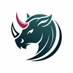 Minimalistic Style Stylized Rhino Logo