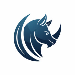 Minimalistic Style Stylized Rhino Logo