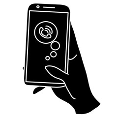 holding a smart phone silhouette