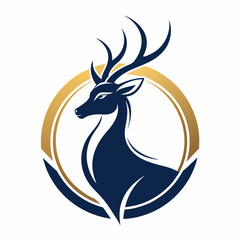 Obraz premium Minimalistic Style Stylized Deer Logo