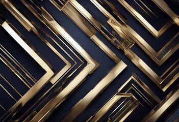 Abstract diagonal black background with golden lines. Luxury style. stock illustration
