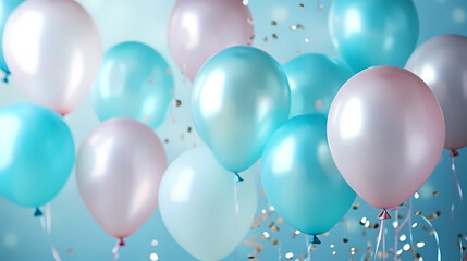 Birthday party balloons, colorful balloons background