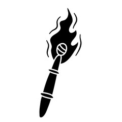 Medieval torches with burning fire doodle
