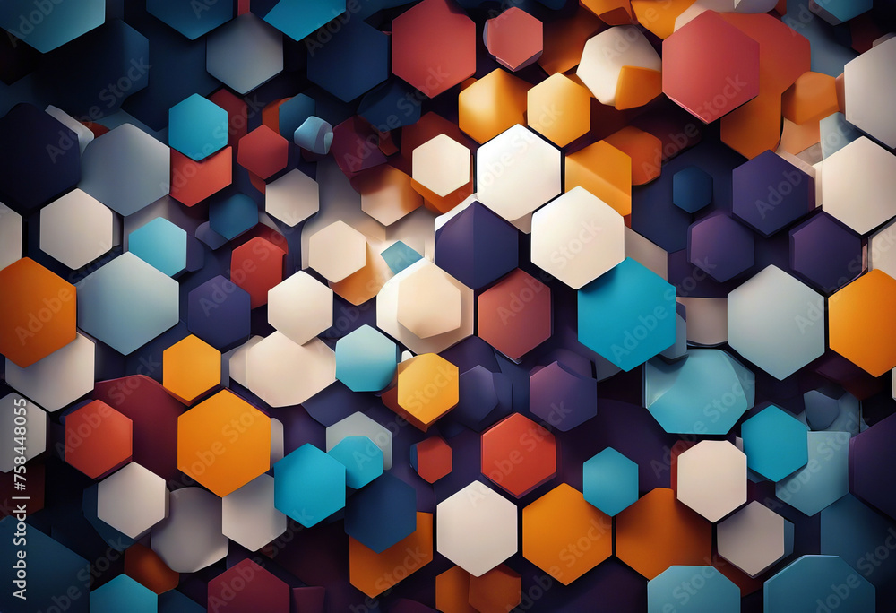 Poster abstract background with geometric shapes and hexagon pattern. vector illustration for medicine tech