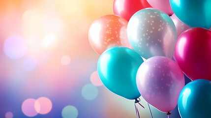 Fototapeta na wymiar Birthday party balloons, colorful balloons background