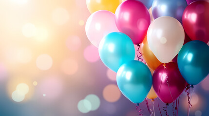 Fototapeta na wymiar Birthday party balloons, colorful balloons background