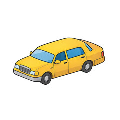 Airport Taxi Hand Drawn Cartoon Style Illustration