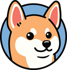 Shiba inu cute cartoon illustration