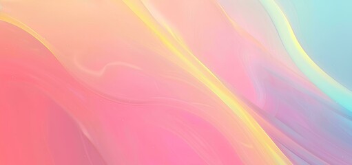 Pastel abstract colorful background of oil paint in blue, pink and yellow colors. with smooth lines and waves. 3d rendering - obrazy, fototapety, plakaty