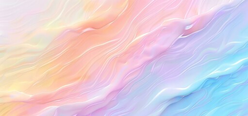 Pastel abstract colorful background of oil paint in blue, pink and yellow colors. with smooth lines and waves. 3d rendering - obrazy, fototapety, plakaty
