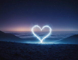 heart in the sky in sea