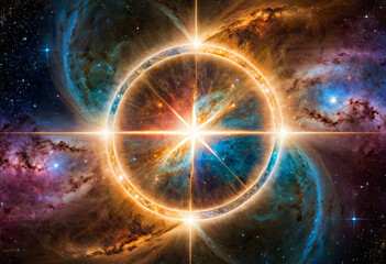 Fototapeta premium Celestial Harmony Circle of Life nature Backdrop