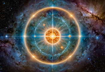 Obraz premium Celestial Harmony Circle of Life nature Backdrop