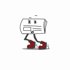 NEWSPAPER DESIGN MASCOT CHARACTER VECTOR