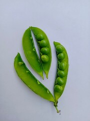 Fresh Green Peas on White background in Pakistan