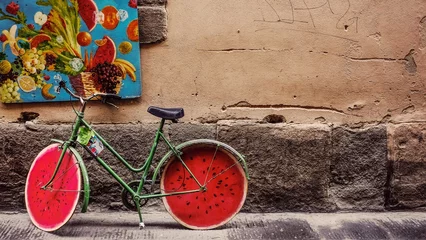 Papier Peint photo autocollant Vélo Crimson Wheel: Embracing the Road with Passion and Adventure