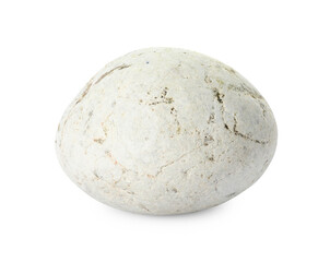 One light stone isolated on white. Sea pebble